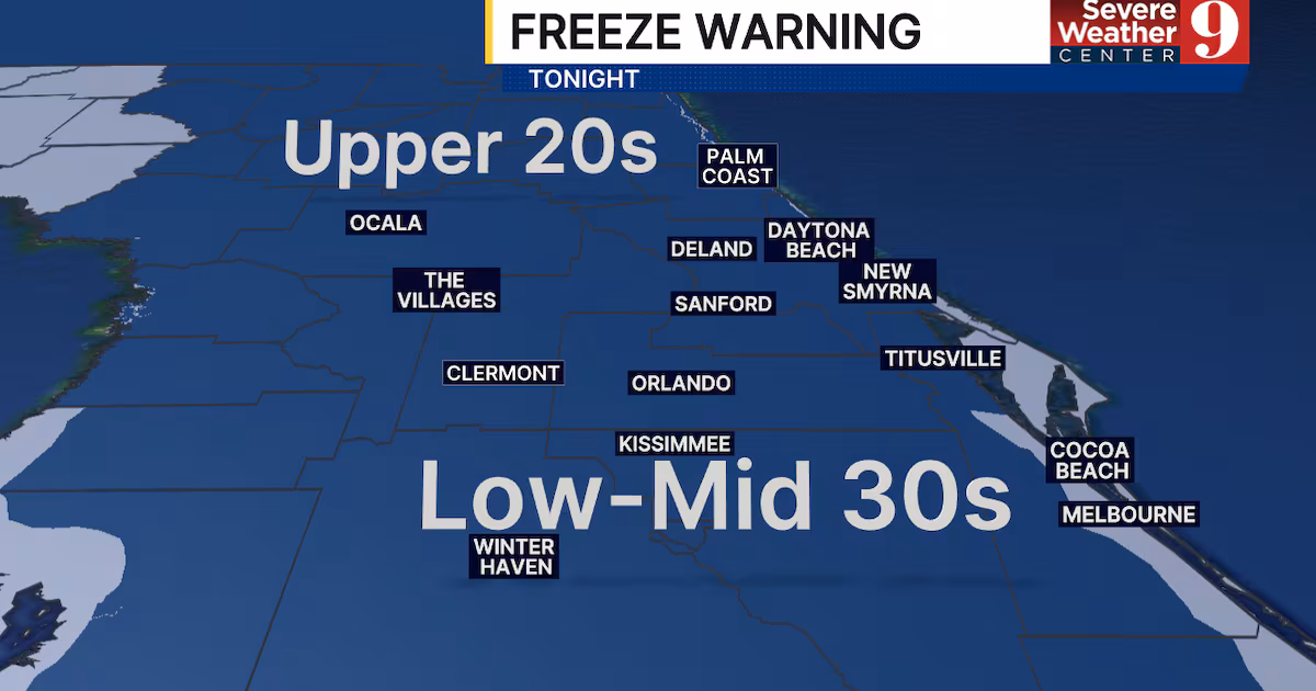 Central Florida Under Freeze Warning